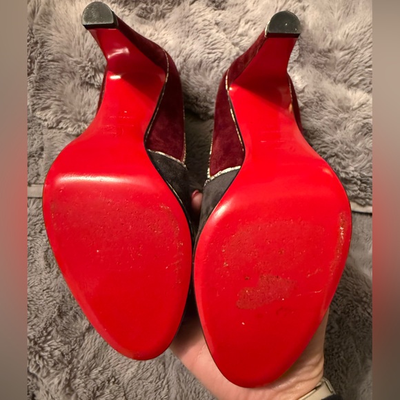 Christian Louboutin LouLou US size 10 EU 41 Suede Boots with Snakeskin AUTHENTIC - Picture 6 of 11